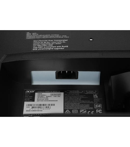 Монитор 21.5' Acer Vero V227QE3biv IPS 1920x1080, 100 Гц, 4 мс, 16:9, 250 кд/м², 1xHDMI, 1xVGA, черный