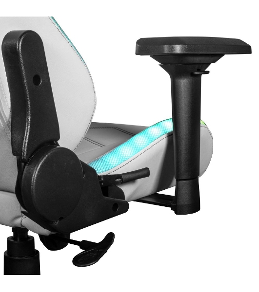 Кресло KFA2 Gaming Chair 01 RGB SE белый, экокожа, RGB-подсветка, подголовник