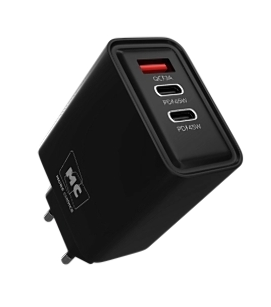 Сетевое зарядное устройство MORE CHOICE NC90 1USB+2Type-C 3.0A PD 45W, черный