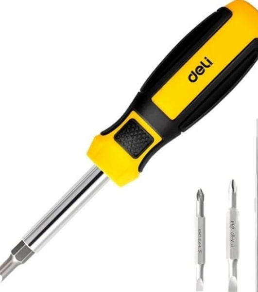 Многофункциональная отвертка 6-в-1 Deli DL260206 В комплекте биты SL5, SL6, PH1, PH2