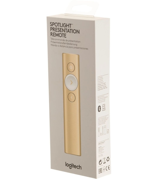 Презентер беспроводной Logitech Spotlight золотистый, радиоканал, USB, кнопки - 3