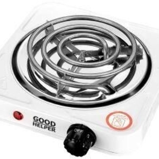Плита настольная электрическая GOODHELPER ES-10T11 белый, 1.1 кВт, ТЭН, конфорки - 1, эмаль, поворотные переключатели