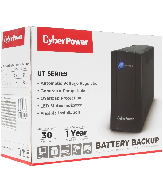 Источник бесперебойного питания CyberPower UTC650EI/650 ВА/360 Вт/4xIEC 320 C13 (компьютерная)