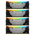 Оперативная память Kingston Fury Renegade, DDR4, 64GB (4x16GB), 3600MHz, CL16, DIMM, с радиатором, RGB, серебристый/черный, фото 1