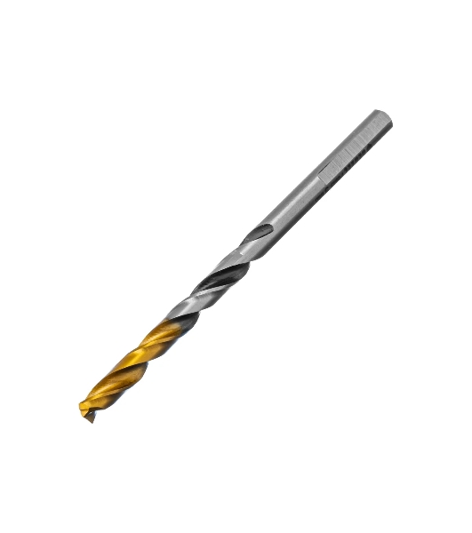 Сверло спиральное по металлу Denzel 5 x 86мм, Р6М5, Golden Tip, многогранная заточка