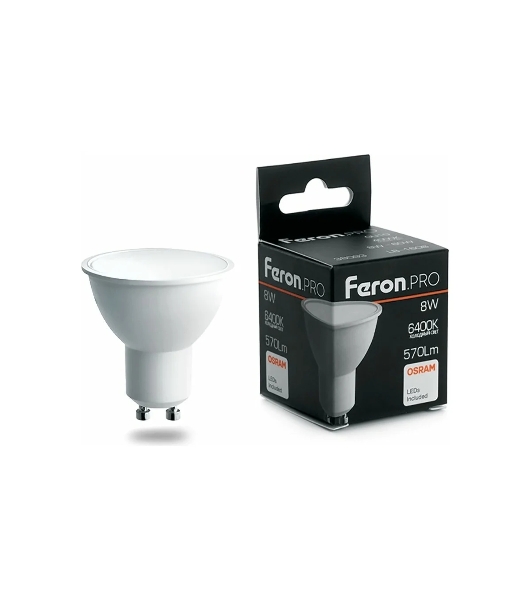 Лампа светодиодная Feron PRO LB-1608 8Вт 230В GU10 дневной