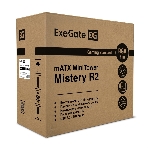 Компьютерный корпус Minitower ExeGate Mistery R2-NPX450 (mATX, БП 450NPX с вент. 12 см, 2*USB+1*USB 3.0, аудио, черный, 1 вент. 12см с RGb подсветкой и полоса на передней панели, боковая панель - закаленное стекло), фото2