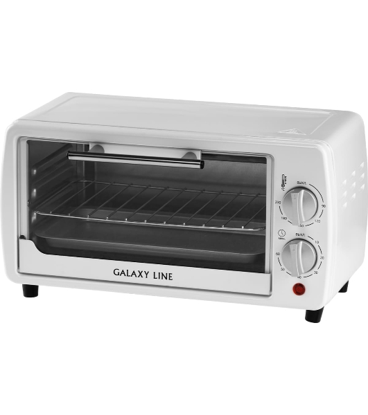 Мини-печь Galaxy Line GL 2625, белый, 8 л, 1000 Вт, таймер на 60 минут, индикатор работы, автоотключение