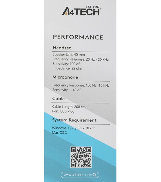 Гарнитура A4Tech Fstyler FH100U белый/черный, проводная