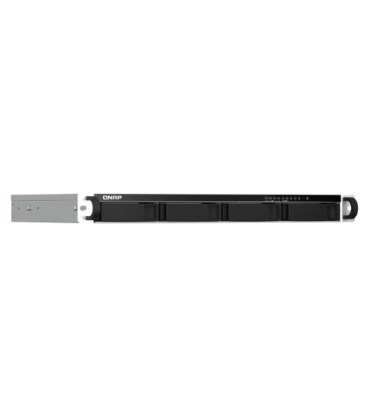 Сетевое хранилище SMB QNAP TS-464eU-8G NAS 4 HDD trays, rackmount 1U, 1 PSU. 4-core Intel Celeron N5105/N5095 2.0-2.9 GHz, 8 Gb RAM, 2x2.5GbE, 2xUSB 3.2 Gen 2 (10Gbps), 2xUSB 2.0, 1xHDMI, 2xM.2 PCIe Gen 3 x1 slots, W/o rail kit RAIL-B02