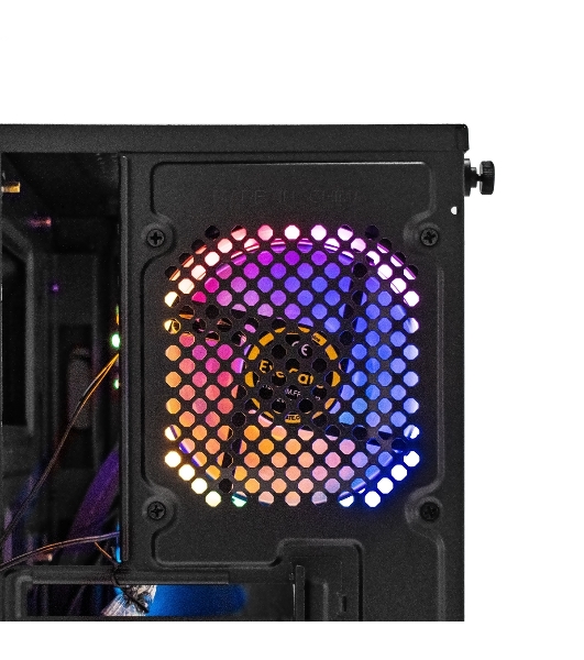 Компьютерный корпус Minitower ExeGate Mistery R2-NPX450 (mATX, БП 450NPX с вент. 12 см, 2*USB+1*USB 3.0, аудио, черный, 1 вент. 12см с RGb подсветкой и полоса на передней панели, боковая панель - закаленное стекло)