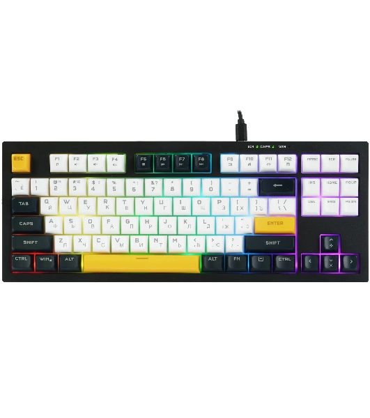 Клавиатура проводная Ritmix RKB-587BL синий-белый-оранжевый