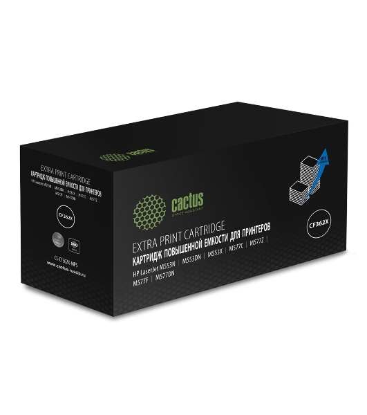 Картридж лазерный Cactus CS-CF362X-MPS, CF362XX желтый (18000 стр.) для HP CLJ M552dn/M553dn/M553N/M553x