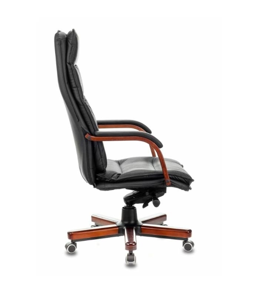 Кресло Бюрократ T-9927WALNUT/BLACK черный, кожа