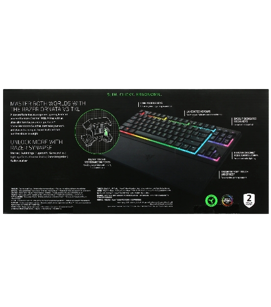 Клавиатура Razer Ornata V3 Tenkeyless проводная, USB Type-A, чёрный (Ру-раскладка)