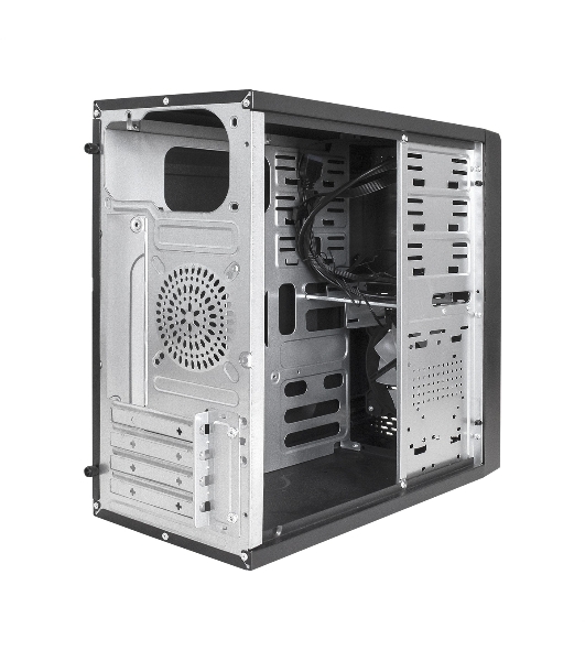 Компьютерный корпус Minitower ExeGate mEVO-7807 (mATX, без БП, 1хUSB+1хUSB 3.0, черный 1x12см с RGb подсветкой)