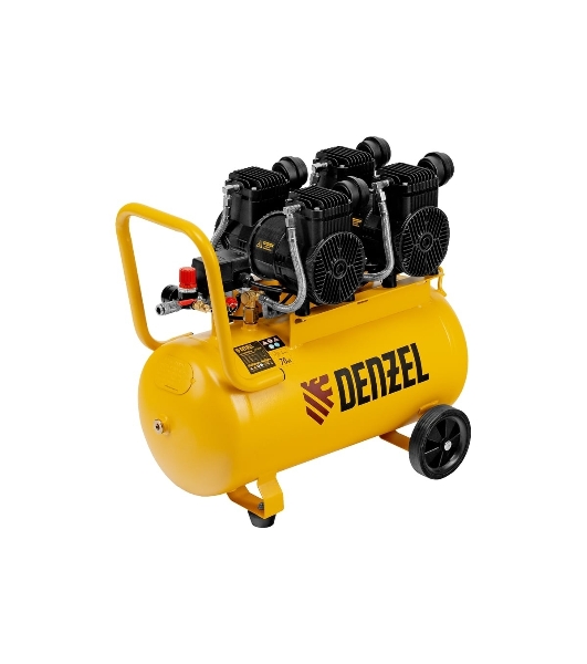 Компрессор безмасл. малошумный Denzel DLP -3000/50, 3 кВт, 2х1,5 кВт,50 л, 2850 об/мин,500 л/мин