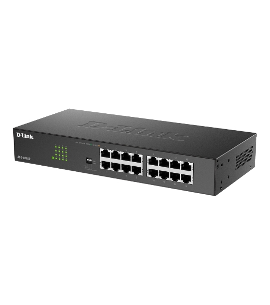 Коммутатор D-Link DGS-1016D/J1A, 16×1 Гбит/с, неуправляемый