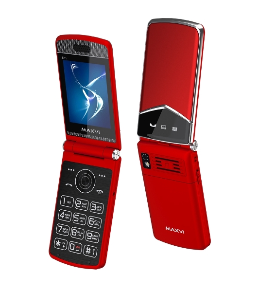 Мобильный телефон Maxvi E11 красный/серебристый