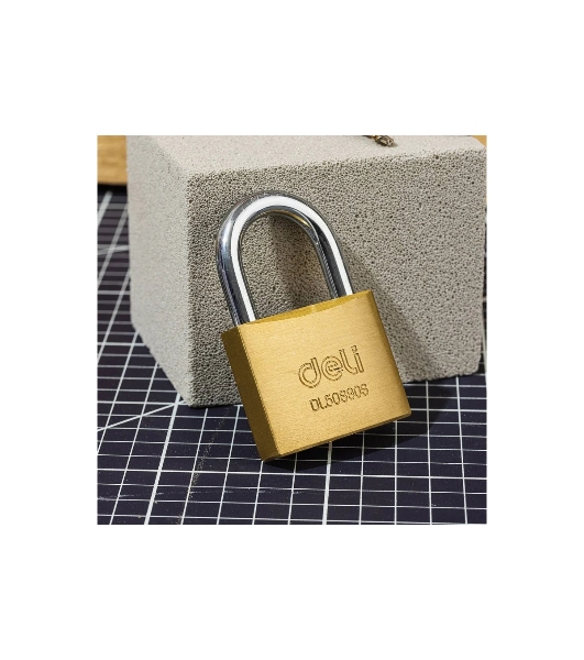 Замок навесной Deli DL508906 латунный, 50мм