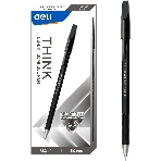 Набор ручек шариковых Deli Think EQ8-BK, черные чернила (12шт), линия 0.5мм, фото 1