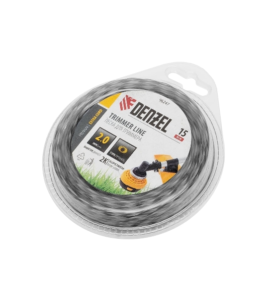 Леска для триммера Denzel двухкомпонентная эллипс, 2,0мм х 15м, блистер EXTRA CORD
