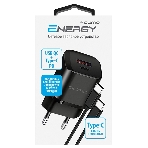Сетевое зарядное устройство Qumo Energy PD 20Вт (модель 0109), Type-C PD + USB-A QC3.0,+ кабель 1м. Type-C на Type-C, черный, фото2