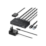 Переключатель UGREEN AK502 45452_ HDMI 2.0 KVM Switch 2 In 1 Out. цвет: черный, фото 1