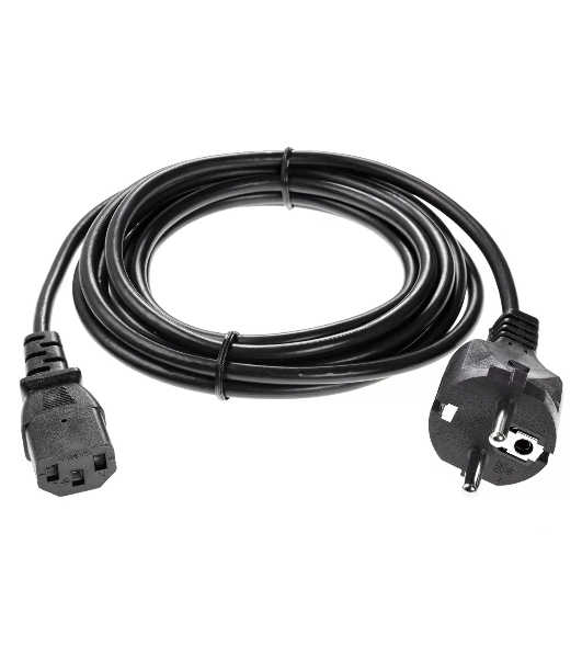 Кабель компьютер - розетка 3 м 220V (Европейский стандарт) VCOM/TELECOM