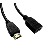 Кабель-удлинитель аудио-видео Buro HDMI (m)/HDMI (f) 2м. позолоч.конт. черный, фото 1