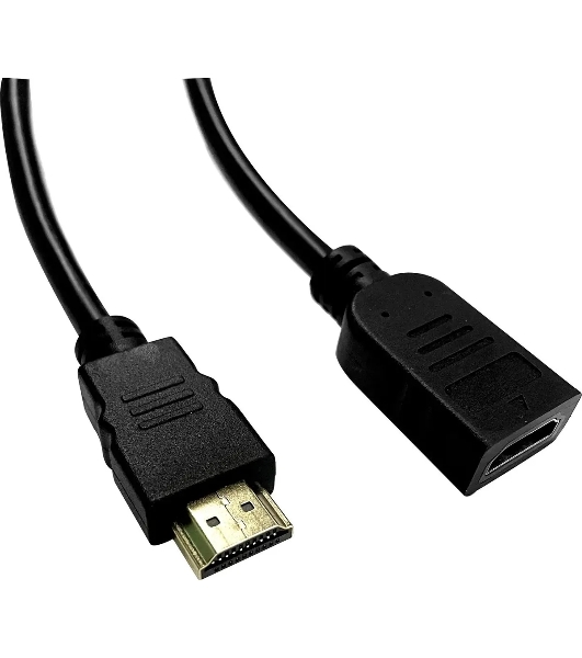 Кабель-удлинитель аудио-видео Buro HDMI (m)/HDMI (f) 2м. позолоч.конт. черный