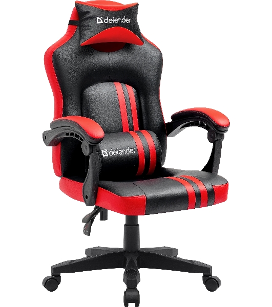 Кресло Defender MERCURY BLACK/RED черный/красный, экокожа