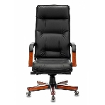 Кресло Бюрократ T-9927WALNUT/BLACK черный, кожа, фото5