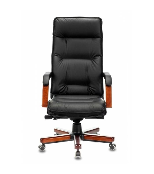 Кресло Бюрократ T-9927WALNUT/BLACK черный, кожа