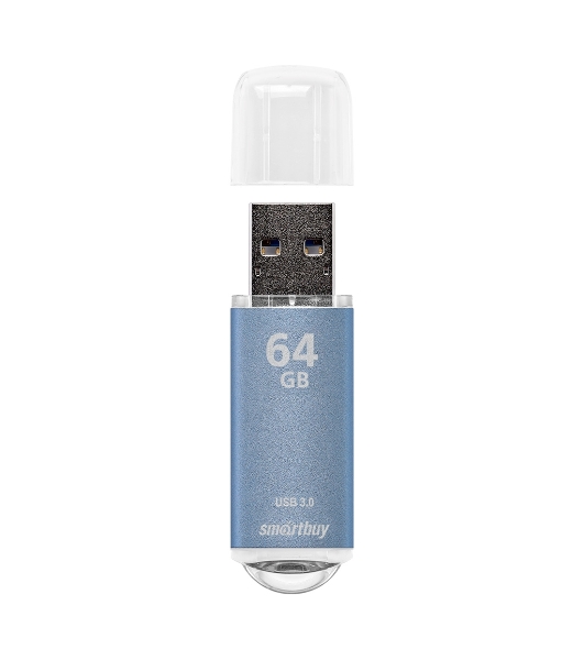 Флешка USB Smartbuy V-Cut Blue (SB64GbVC-B3), 64Gb, USB 3.0, R/W 75/30, голубой