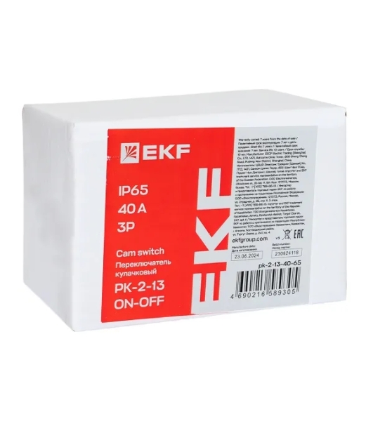 Переключатель кулачковый ПК-2-13 3п 40А 'ВКЛ-ВЫКЛ' IP65 EKF pk-2-13-40-65