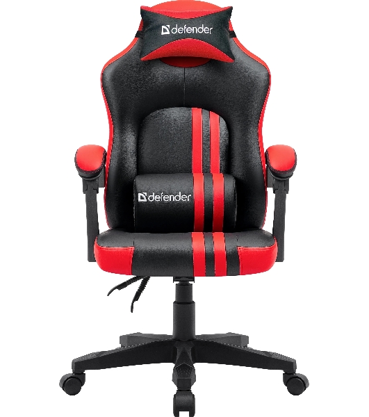 Кресло Defender MERCURY BLACK/RED черный/красный, экокожа