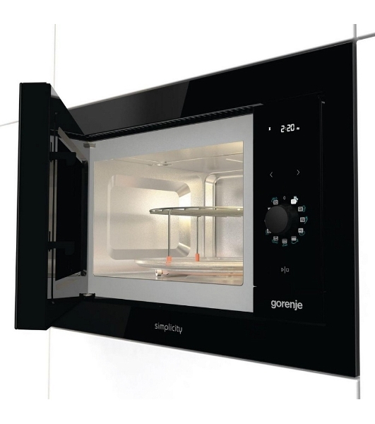 Встраиваемая микроволновая печь GORENJE BM235G1SYB черный 23 л, 900 Вт, переключатели - поворотный механизм/сенсор