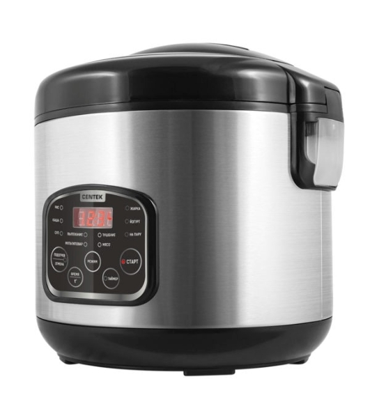 Мультиварка Centek CT-1490 (сталь)скороварка,1000Вт; 5.0л, 8 программ, ненагр крышка, а/п покр(4)