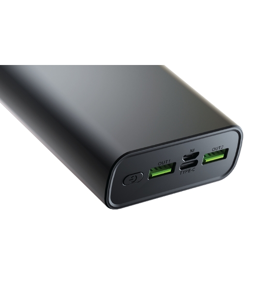 Портативный аккумулятор OLMIO QR-20, 20000mAh, 22.5W, QuickCharge3.0/PowerDelivery, LCD, серый