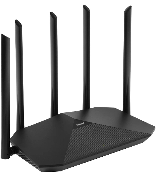 Роутер беспроводной Digma DWR-AX1501 AX1500 10/100/1000BASE-TX черный (упак.:1шт)