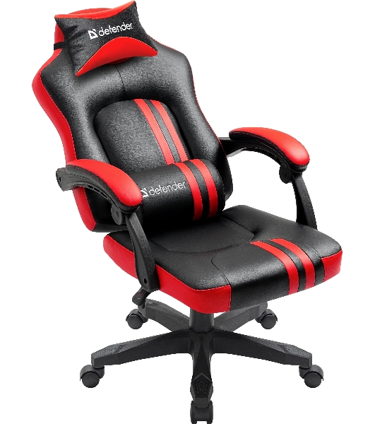 Кресло Defender MERCURY BLACK/RED черный/красный, экокожа