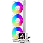 Система охлаждения PCCooler GT360 ARGb Display WH (310W, 360мм, LED temp., белый, ARGb/Fans: 3x120мм, 99CFM, 41.5dBA, 3000RPM/Pump 15dBA, 2600RPM, Rad thickness 27мм/S: 1851, 1700, 1200, 115X, AM5, AM4), фото6