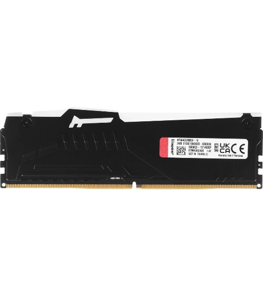 Оперативная память Kingston Fury Beast, DDR5, 16Gb (1x16 Gb), 6400 MHz, CL32, радиатор, RGb, черный