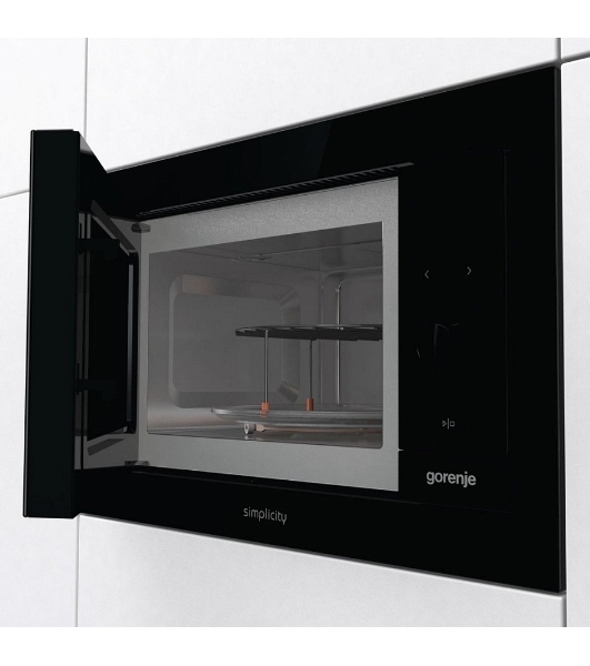 Встраиваемая микроволновая печь GORENJE BM235G1SYB черный 23 л, 900 Вт, переключатели - поворотный механизм/сенсор