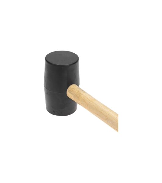 Киянка резиновая Kranz KR-12-8145 910 г, черная резина, деревянная рукоятка