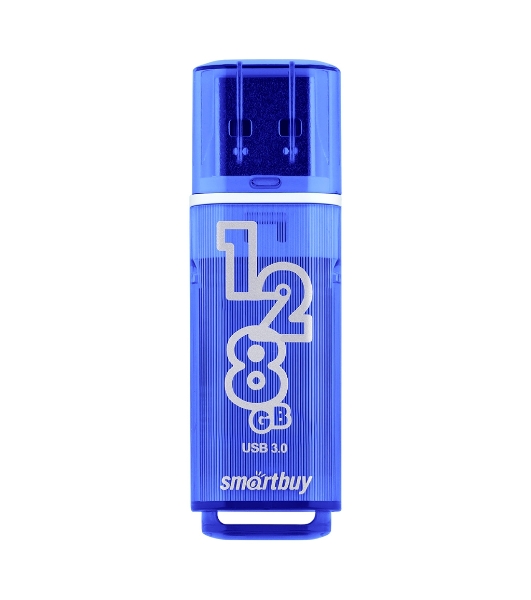 Флешка USB SmartBuy Glossy Dark Blue (SB128 GbGS-DB), 128Gb, USB 3.0, R/W 75/30, темно-синий