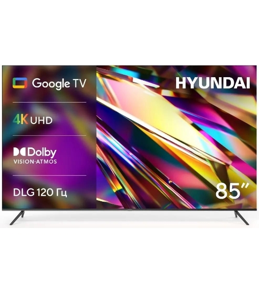 Телевизор Hyundai 85' H-LED85BU7011 Metal черный черный LED 4K UHD 60Hz Smart TV Google TV 2GB/16GB