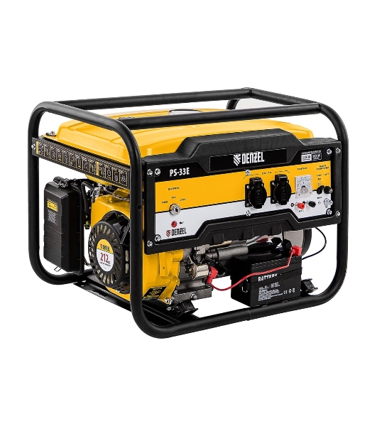 Электрогенератор бензиновый Denzel PS-33E, 3.3 кВт, 85 дБ, 48.5 кг