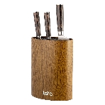 Подставка для ножей универсальная LARA LR05-101 Wood овальная Soft touch полипропилен, фото 1